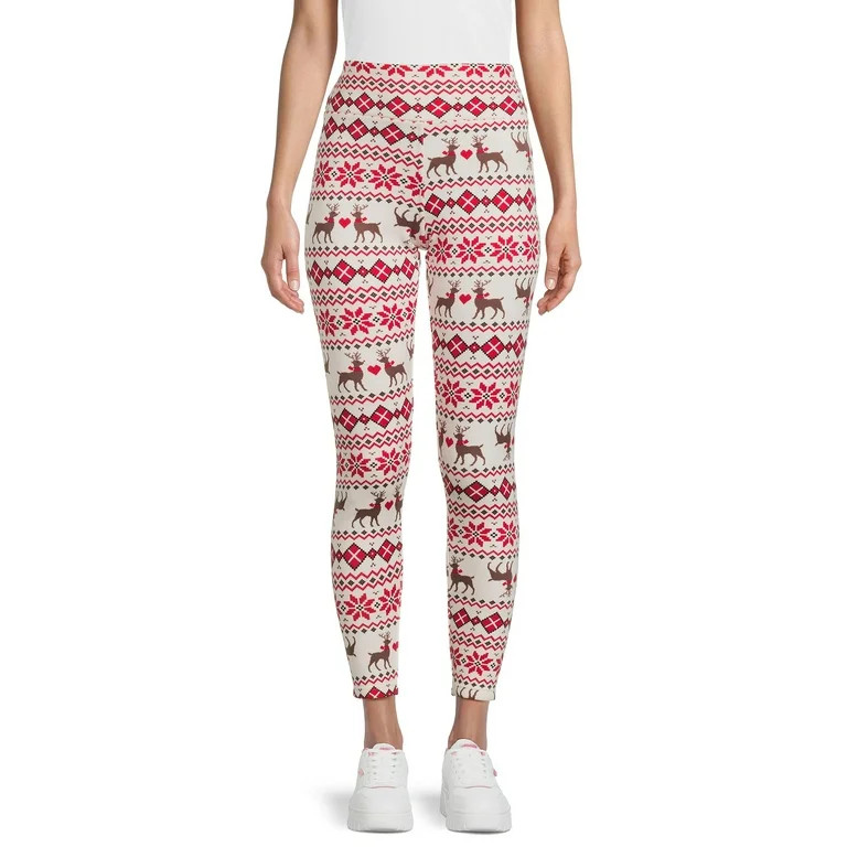 No Boundaries Juniors Holiday Faux Fur Leggings | Walmart (US)
