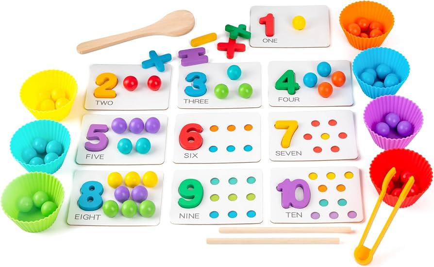 Fine Motor Toys\uff0cWooden Peg Board Bead Game for Toddlers - Rainbow Stacking, Color Sorting & ... | Amazon (US)