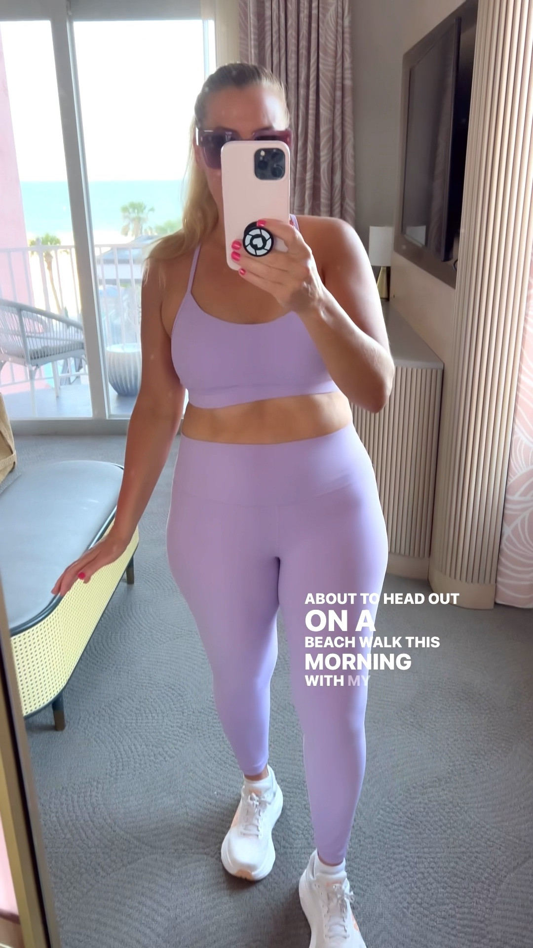 About to head out on a beach walk this morning with my husband! Check out my gorgeous lilac workout outfit from amazon.

Sports bra medium 
Leggings large

Soooo soft and comfy! Highly recommend this. Great quality material too!

#LTKSeasonal #LTKOver40 #LTKSaleAlert #LTKMothersDay #LTKTravel #LTKgrwm #LTKootd #LTKMidsize #LTKfitnessgoals #LTKActive #LTKvlog 