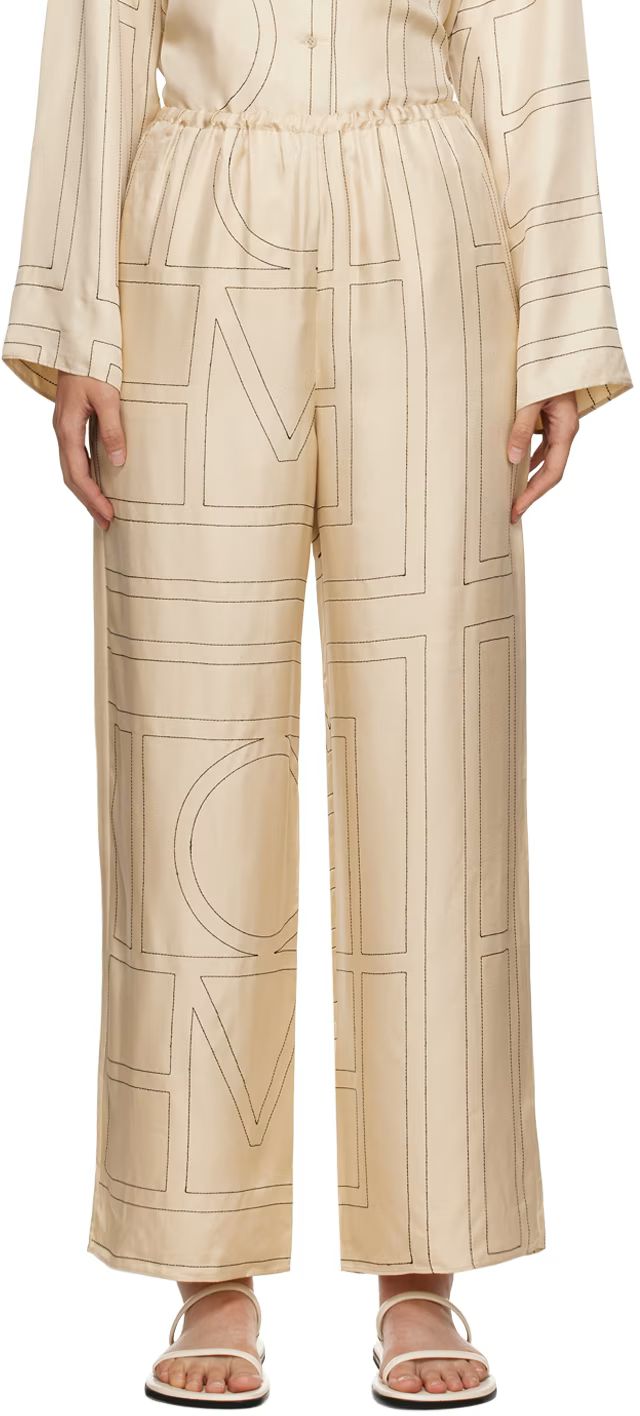 Beige Monogram Lounge Pants | SSENSE