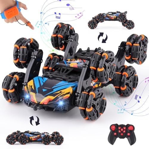 Cool 8 Wheels Hand Controlled rc Stunt Car Toys, Gesture Sensing Remote Control Cars for Boys Age... | Amazon (US)