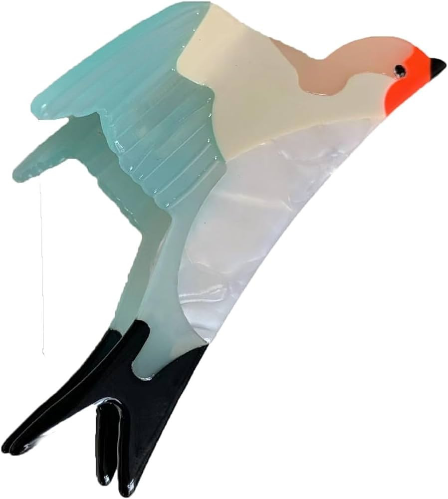 Swallow Hair Clip,Bird Shape Claw Clips,Acetate Hair Claw,Small Hair Clips for Women (Green) | Amazon (US)