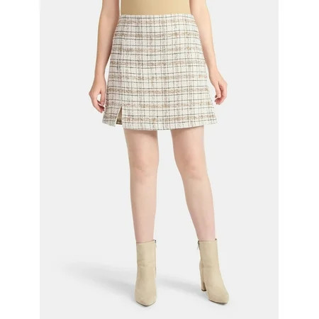 Time and Tru Women s Tweed Mini Skirt Sizes XS-XXXL | Walmart (US)