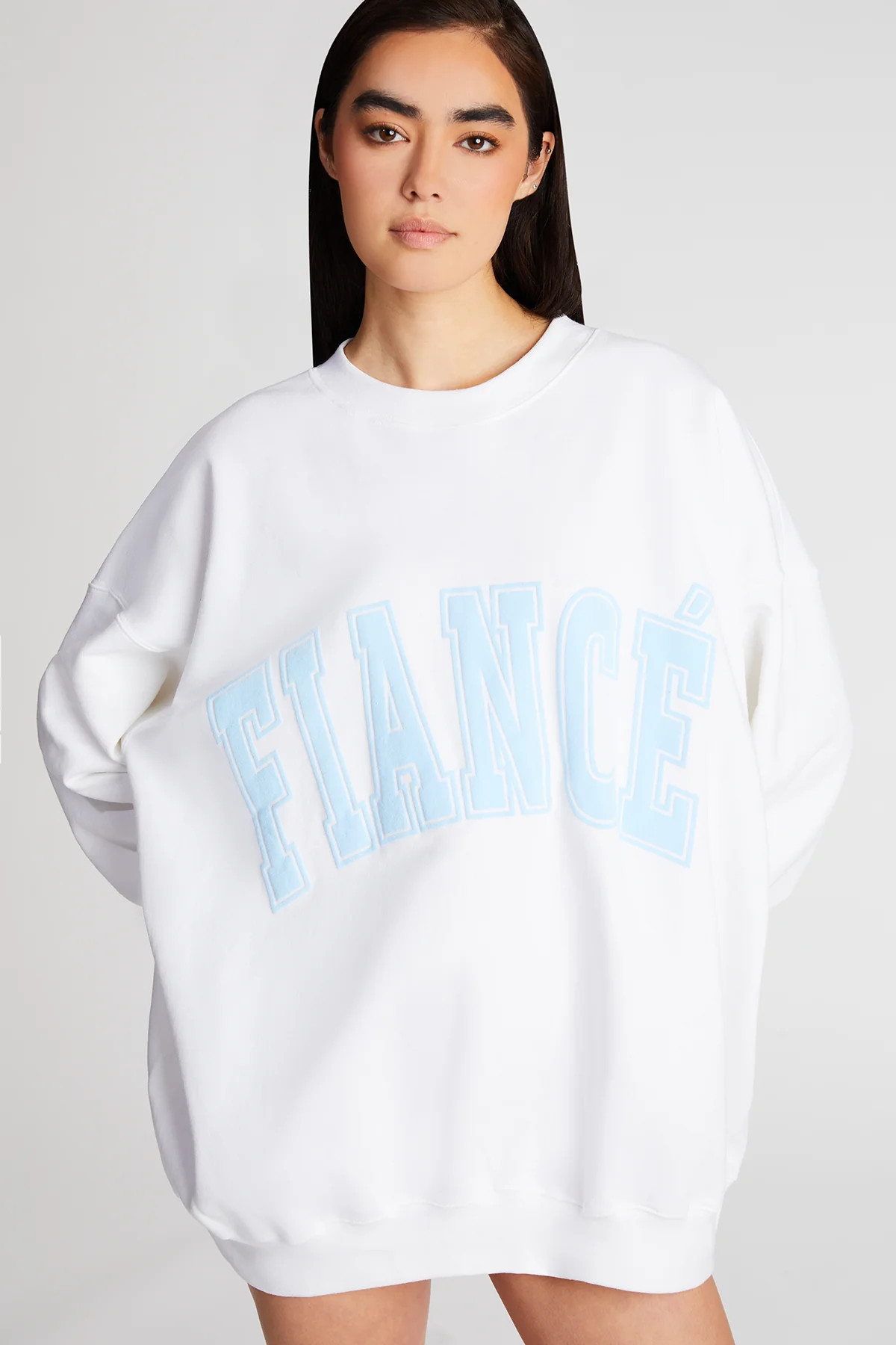 FIANCE SWEATSHIRT WHITE/BABY BLUE | The Bar