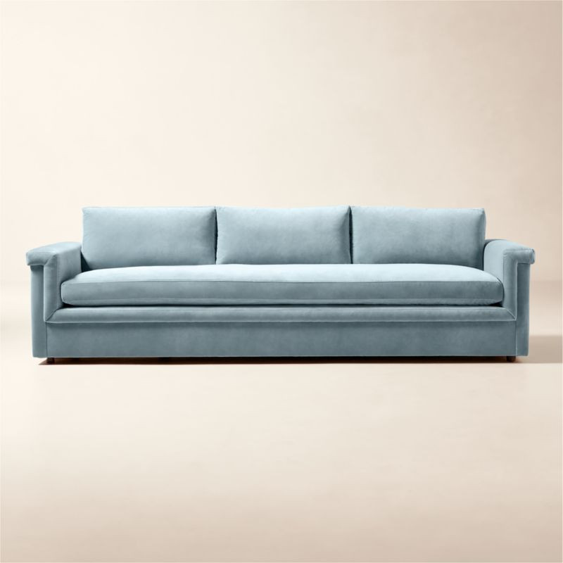 Ceva 103" Light Blue Performance Velvet Sofa | CB2 | CB2