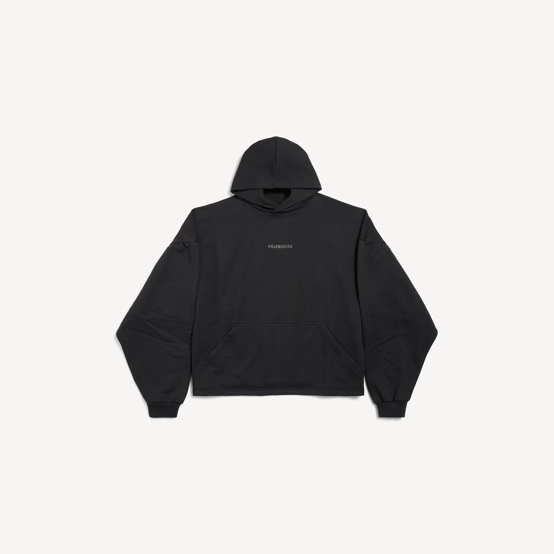 Balenciaga Back Cropped Hoodie Black - Women's - 2 - Cotton | Balenciaga