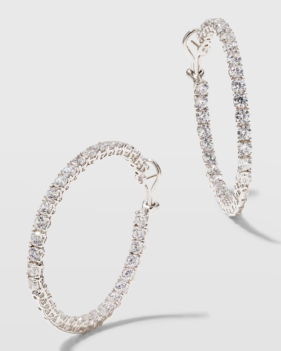 Cubic Zirconia Hoop Earrings, Extra Large | Neiman Marcus