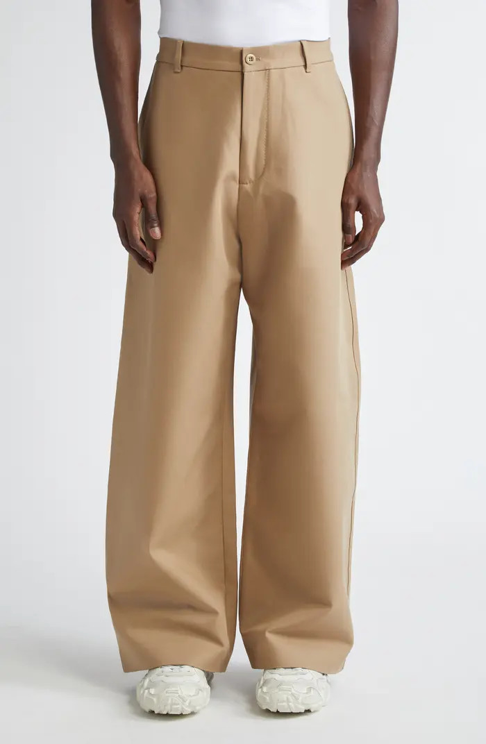 Wide Leg Organic Cotton Twill Trousers | Nordstrom