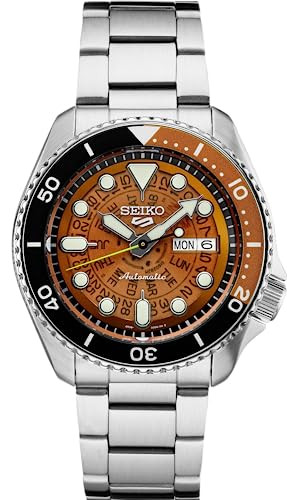 SEIKO SRPJ47 Automatic Watch for Men - 5 Sports - Brown Dial with Day/Date Calendar Wheel, Luminous Hands & Markers, Rotating Bezel, 100M Water-Resistant | Amazon (US)