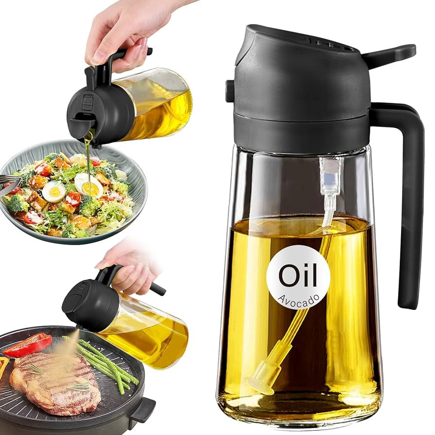 YRRAMATE 16oz/470ml Glass Olive Oil Sprayer for Cooking with Stickers, 2 in 1 Oil Dispenser for K... | Amazon (US)