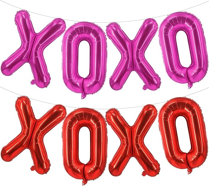 Red XOXO Balloons Pink XOXO Balloons Valentines Day Decorations for for Valentines Day Bridal Sho... | Amazon (US)