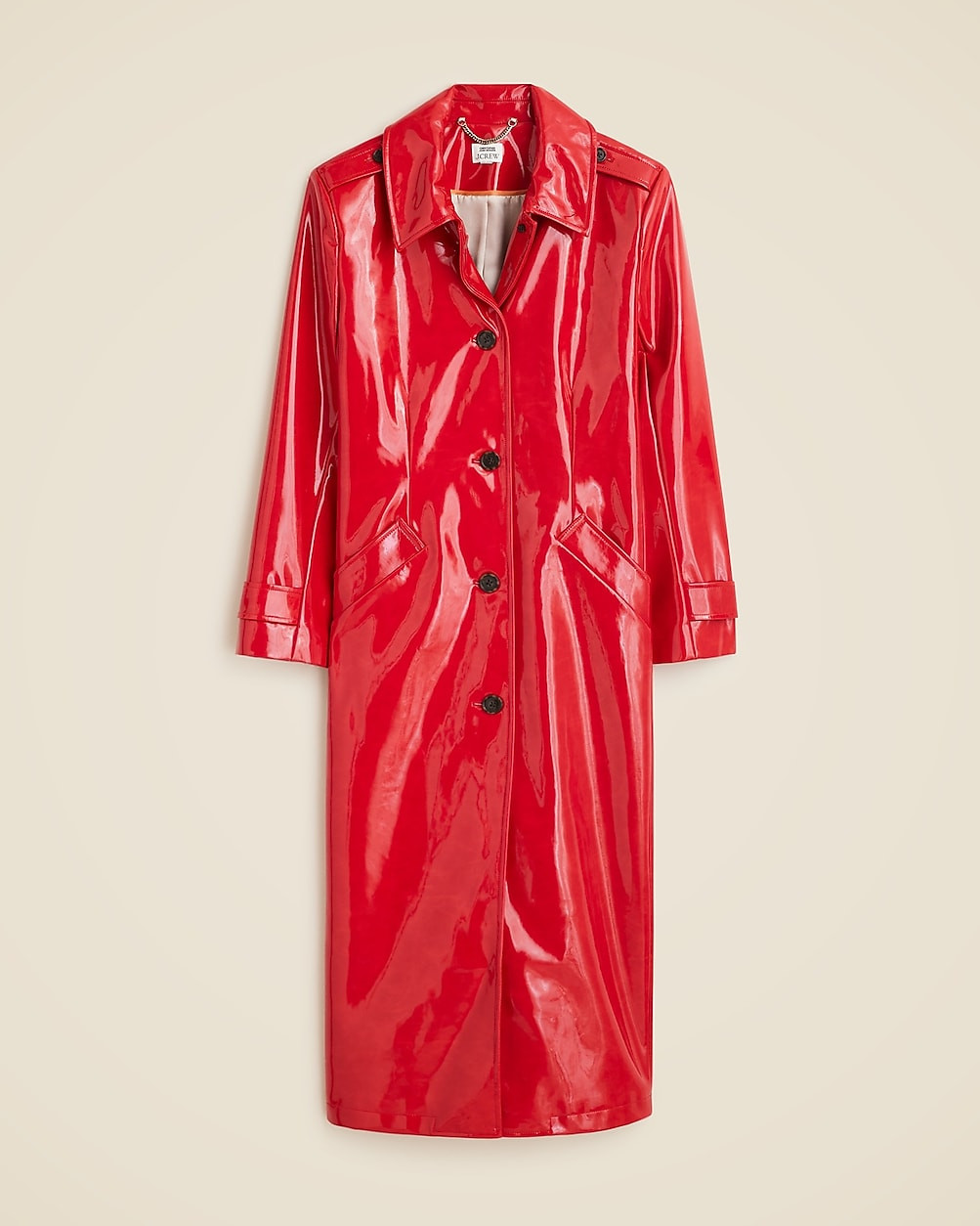 Christopher John Rogers X J.Crew topcoat in red vinyl | J. Crew US