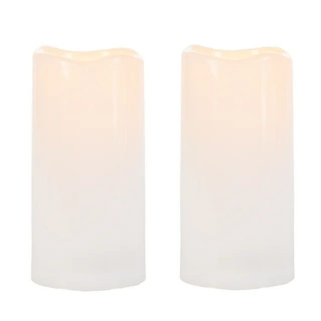 Better Homes & Gardens 6" White Flameless Flicker Outdoor LED Candle 2-Pack | Walmart (US)