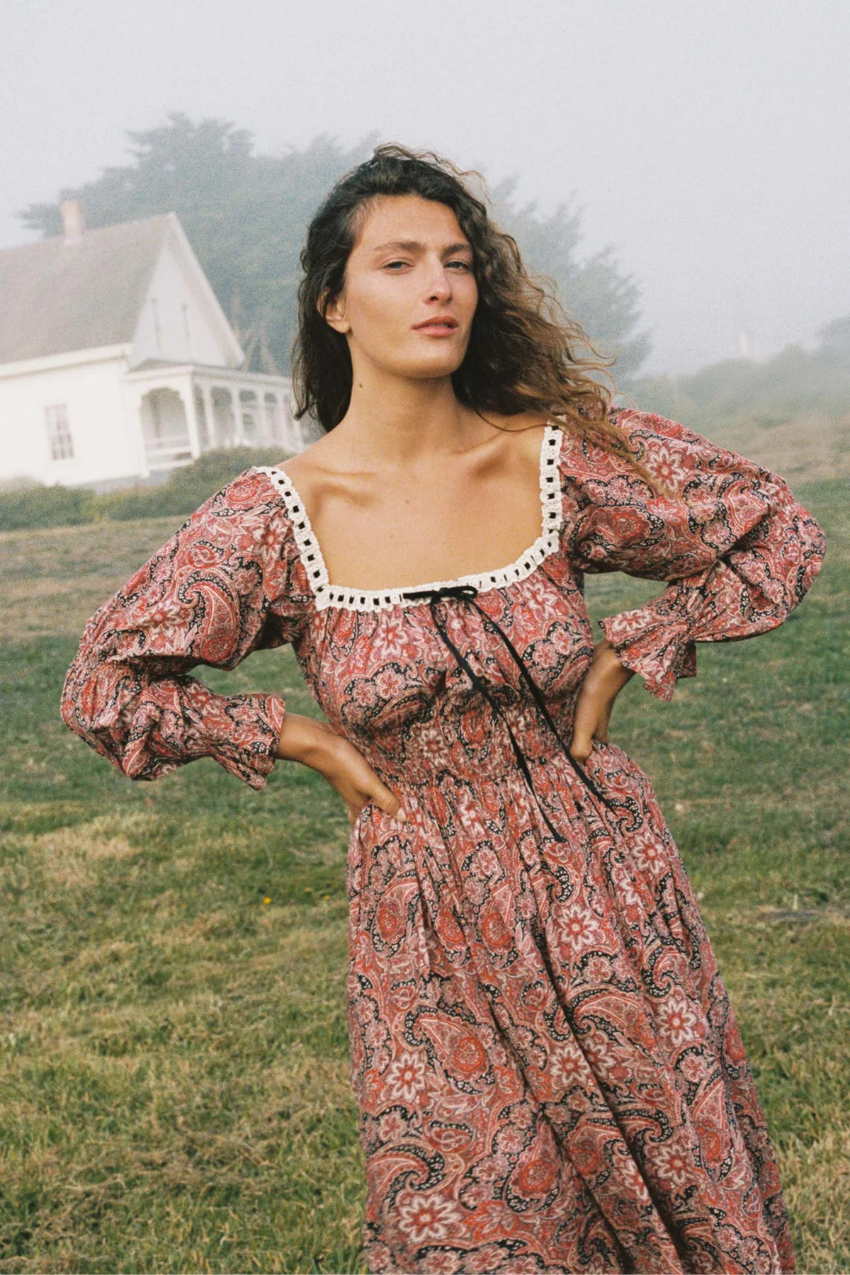 The Adelia Dress | Wine Paisley | Christy Dawn