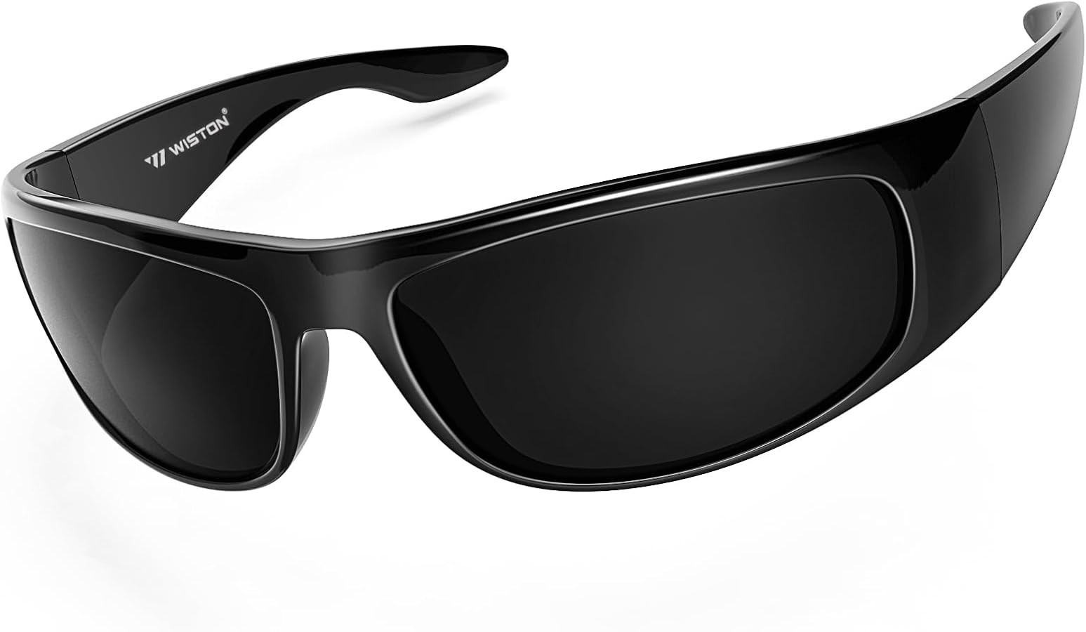 WISTON Dark Sunglasses for Men Wrap Around Sunglasses for Big Heads Men UV400 Protection W8005 | Amazon (US)