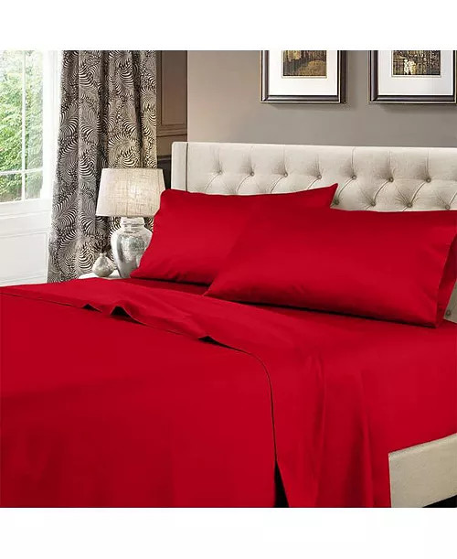 600 Thread Count Solid Cotton Sheets Set, King | Macy's