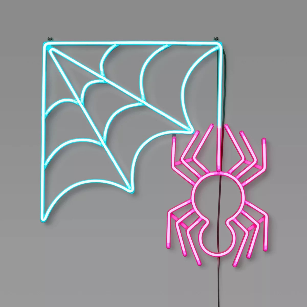 Animated Novelty Faux Neon Spider and Web with Cool White and Purple LEDs - Hyde and EEK! Boutiqu... | Target