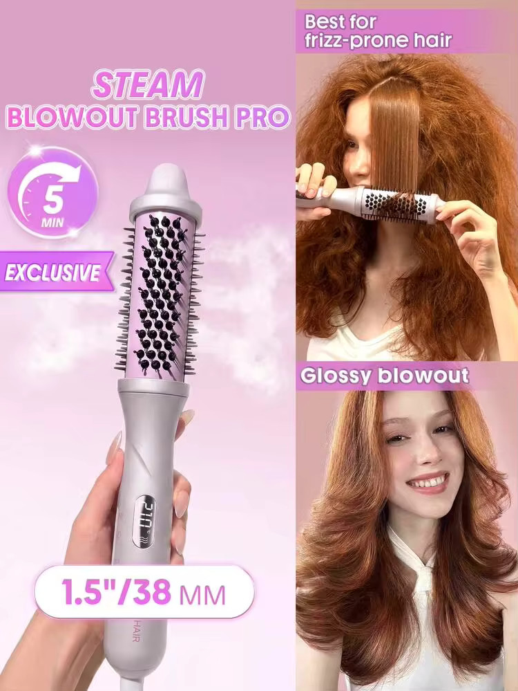 SHEGLAM HAIR Hydra Shot Steam Blowout Brush Pro 1.5"/38mm,Steam Thermal Brush,Hot Air Styler,Scal... | SHEIN