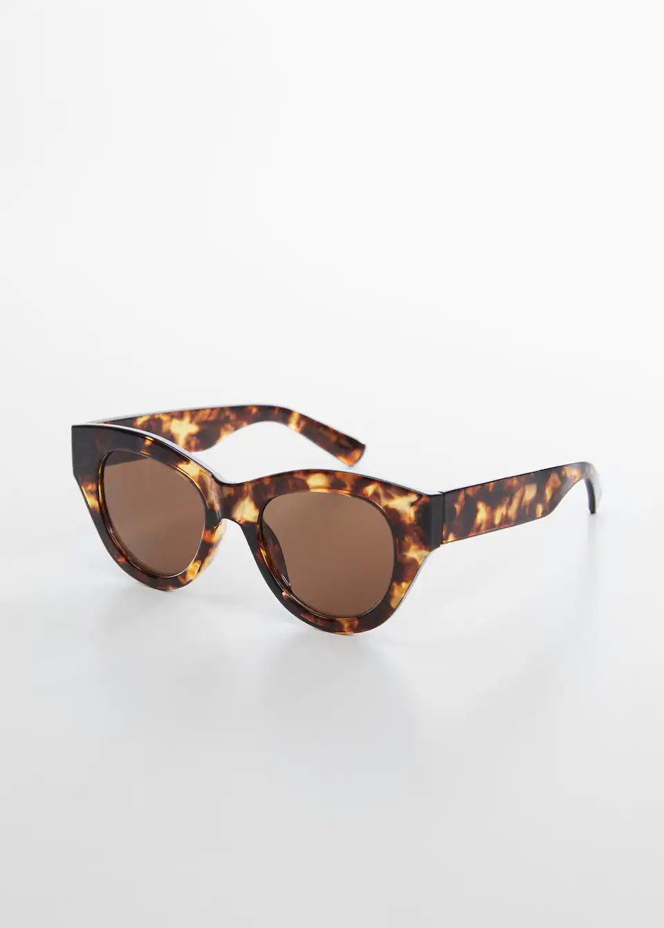 Tortoiseshell rounded sunglasses -  Women | Mango USA | MANGO (US)