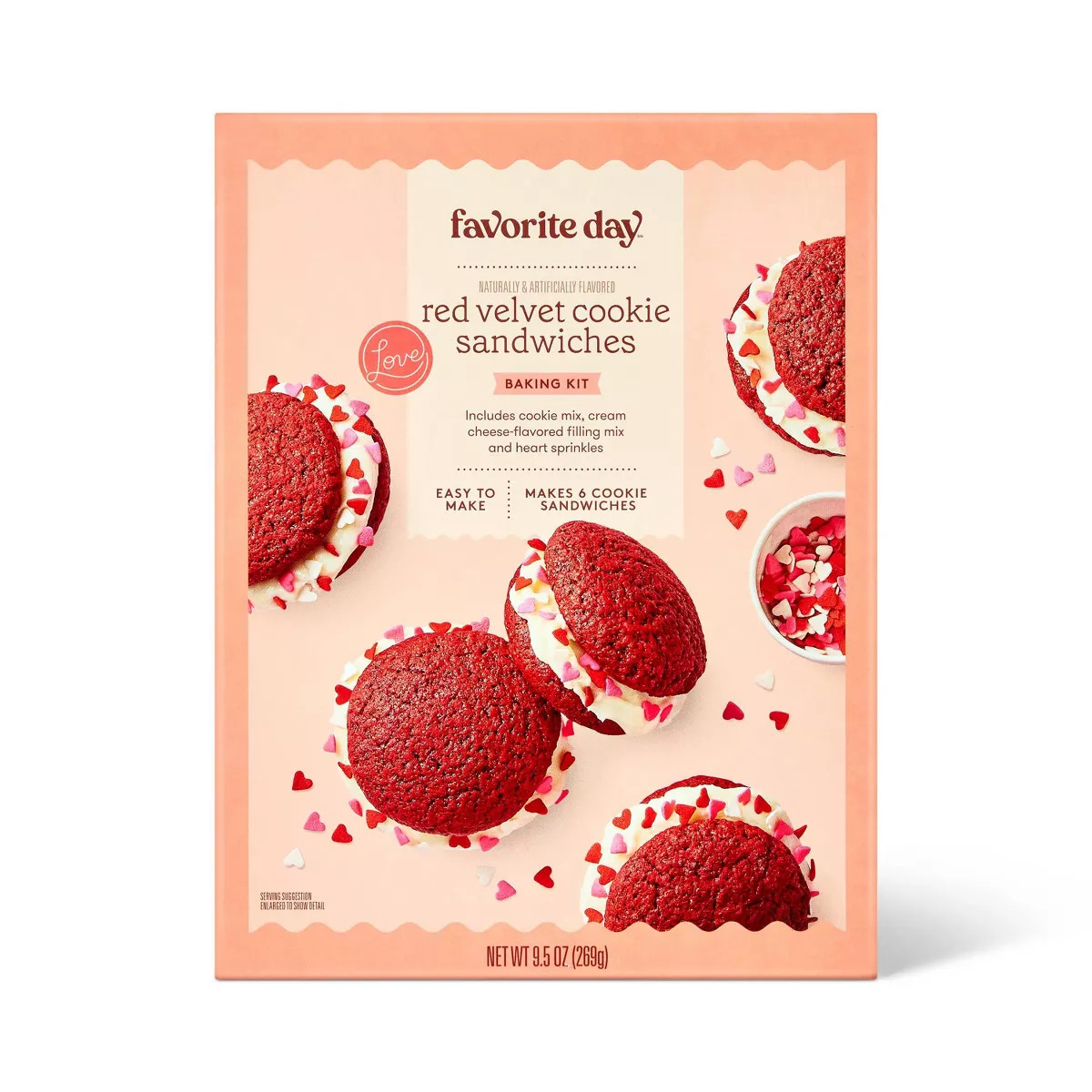 Valentine's Red Velvet Sandwich Cookie Kit - 9.5oz - Favorite Day™ | Target