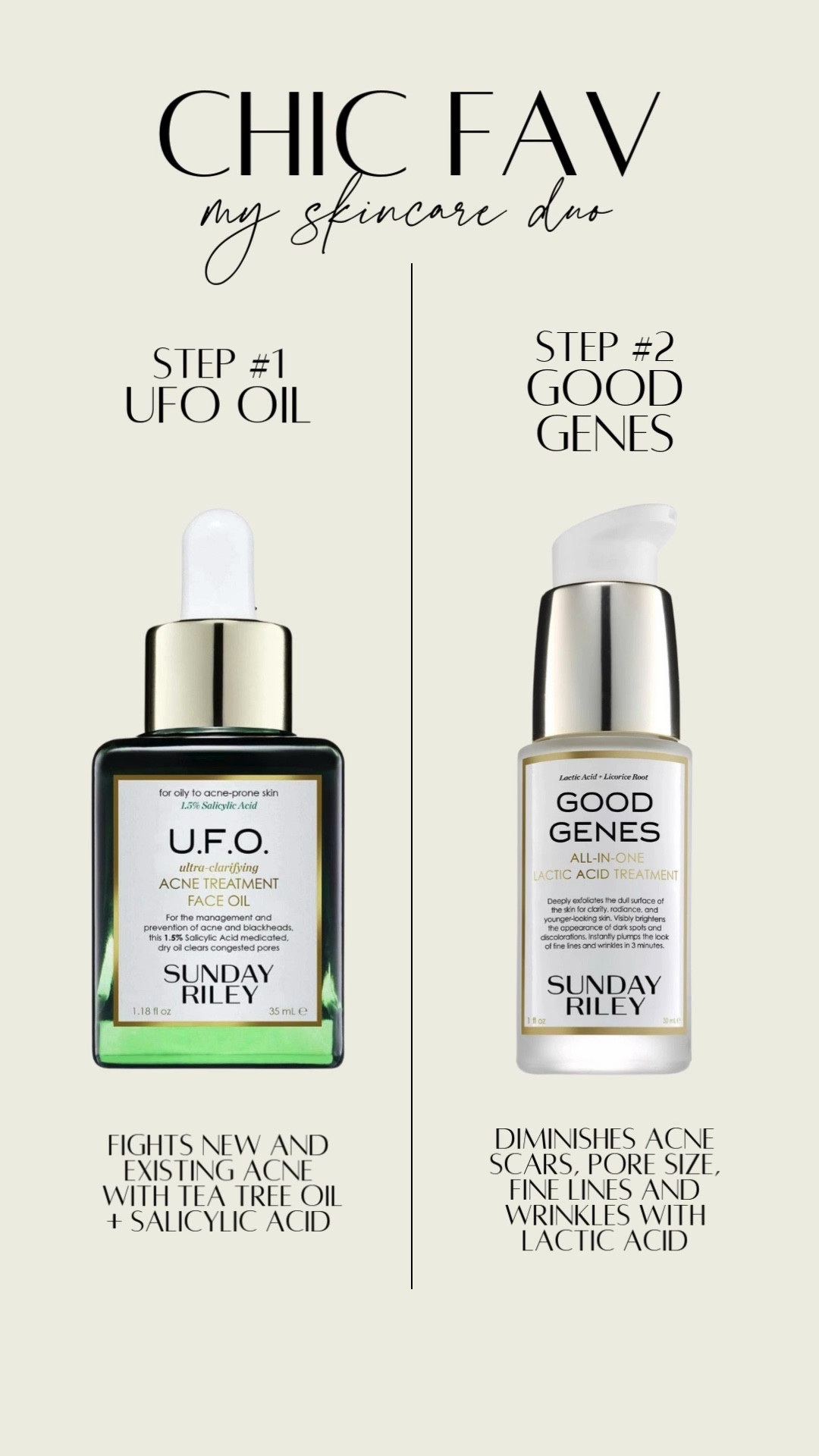 My most used skincare favorites! I’ve used this dynamic duo for years from Sunday Riley. Helps with active acne and residual scarring + pore size. Sephora beauty son diets get 20% off with code SAVEGIFTS, or shop at Revolve with code MERRY20 for 20% off 

#LTKSaleAlert #LTKGiftGuide #LTKBeauty