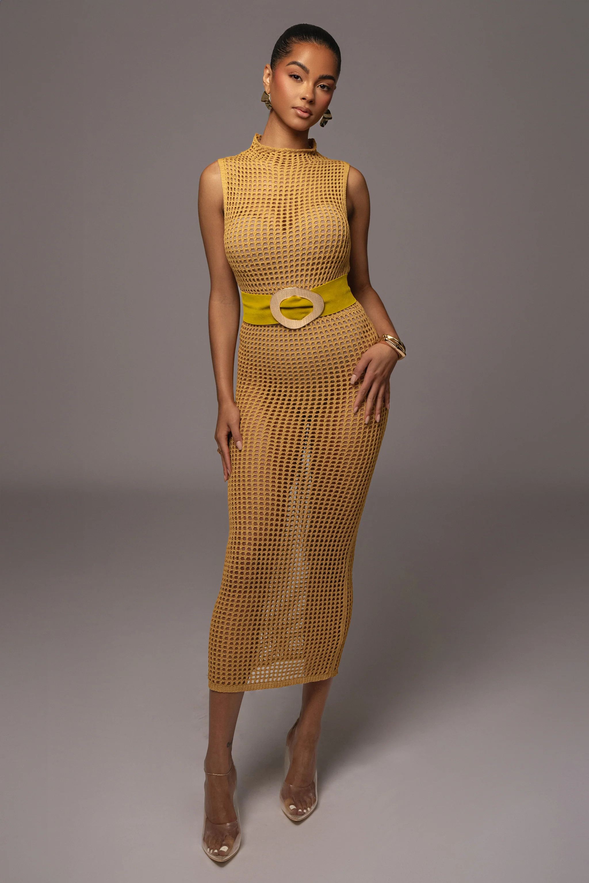 Yellow Pacific Tides Crochet Maxi Dress | JLUXLABEL US