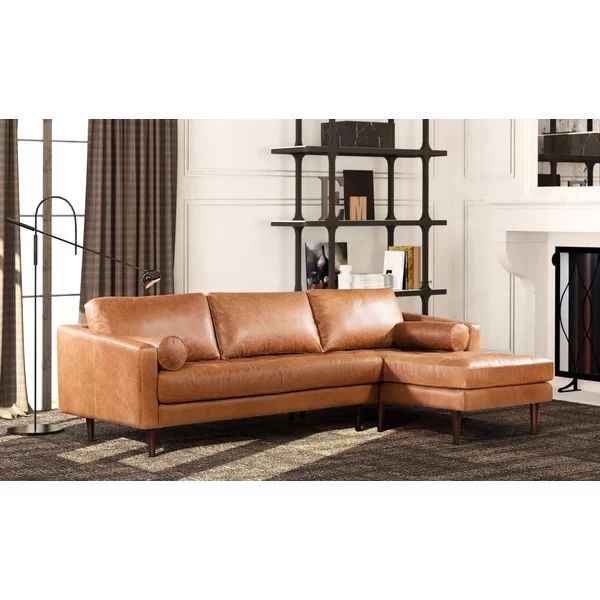 Bismarck 104.5" Wide Genuine Leather Sofa & Chaise | Wayfair North America