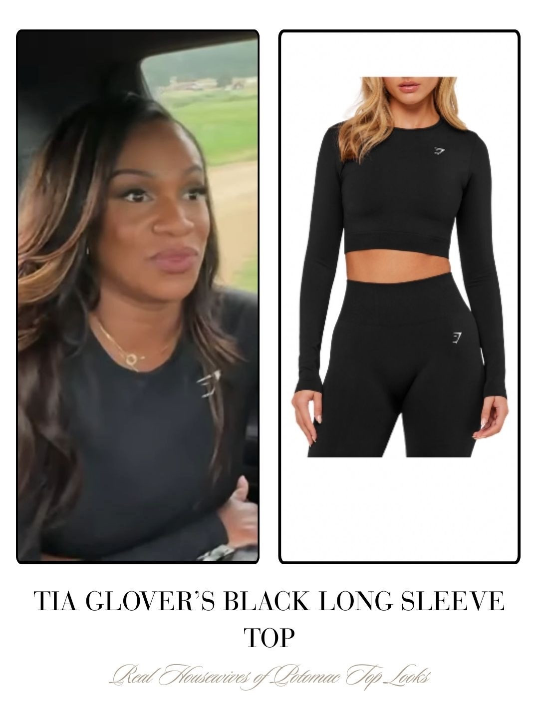 Tia Glover’s Black Long Sleeve Top 
