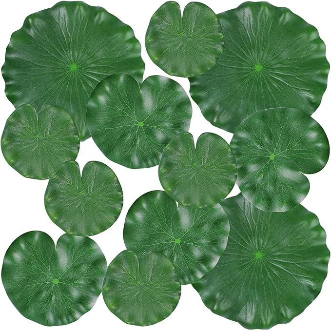 12Pcs Lily Pads for Ponds, Artificial Floating Foam Lotus Leaves, Lily Pads Foliage Pond Decor fo... | Amazon (US)