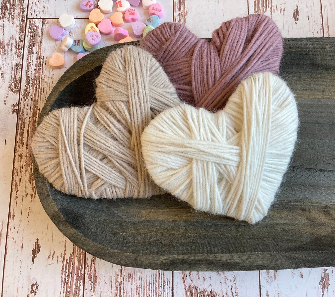 Yarn Hearts | Rustic Valentine's Day Hearts | Heart Tiered Tray Decor | Etsy (US)