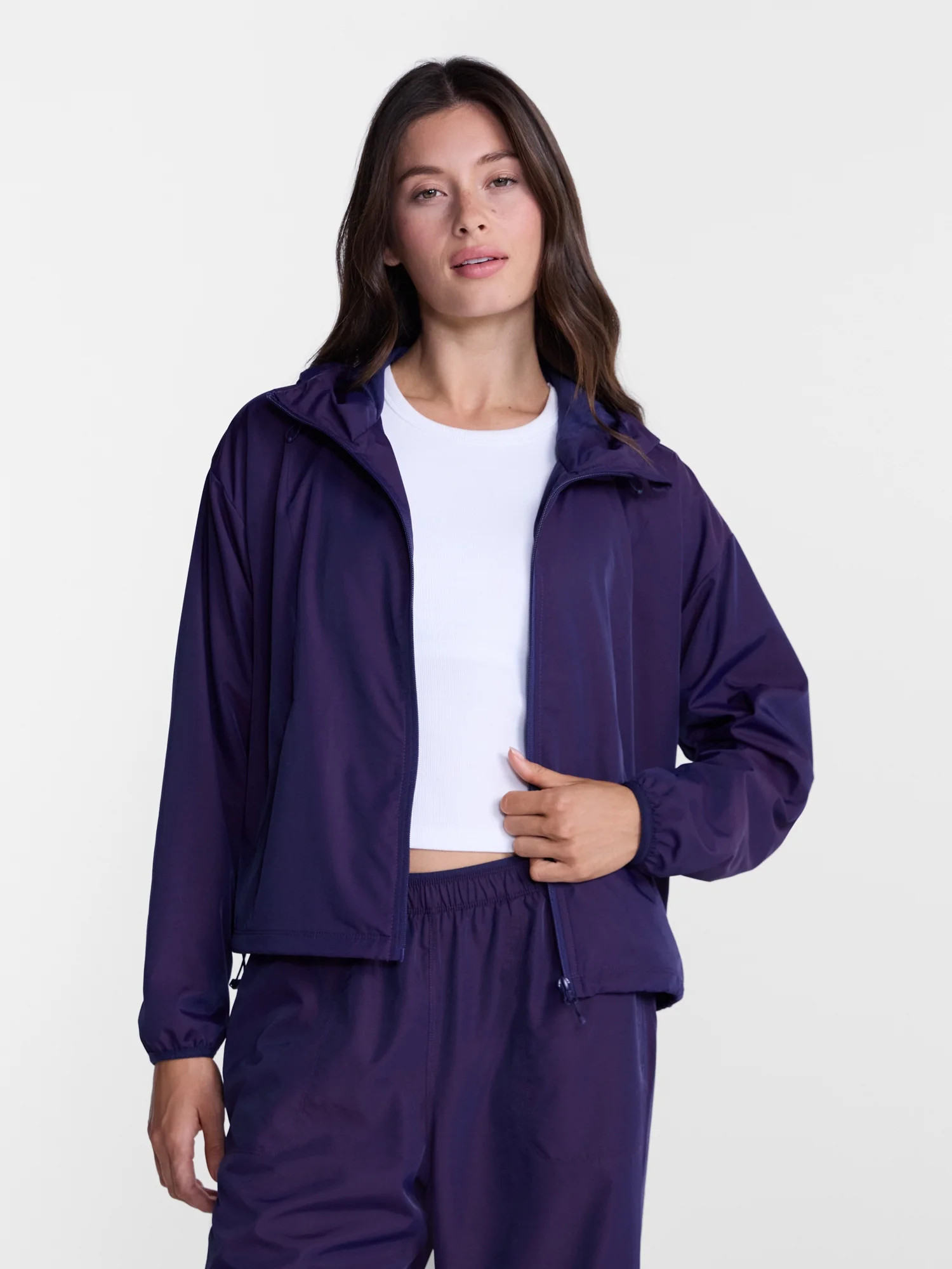 Avia Women's Iridescent Zip Front Jacket with Hood, Sizes XS-XXXL | Walmart (US)