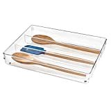 iDesign Linus Plastic Kitchen Drawer Utensil Organizer, Divided Storage Container for Silverware, Sp | Amazon (US)