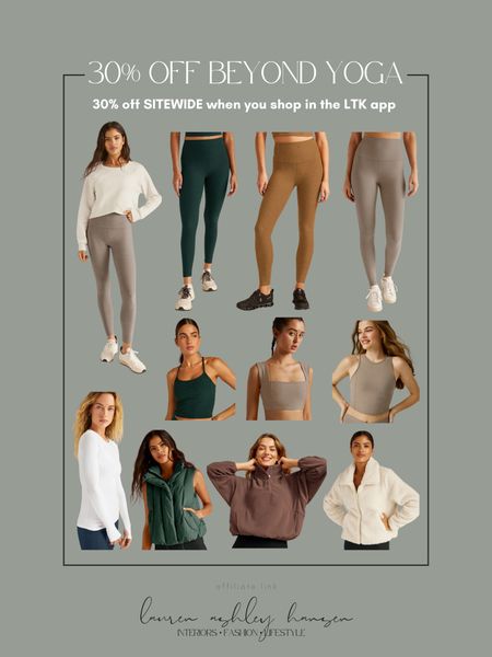 Beyond Yoga is 30% off site wide when you shop through the LTK app! I love all of the neutral pieces. They’re such warm and cozy colors for the winter months. Great for working out, and lounging around the house! 

#LTKsalealert #LTKfitness #LTKCyberWeek