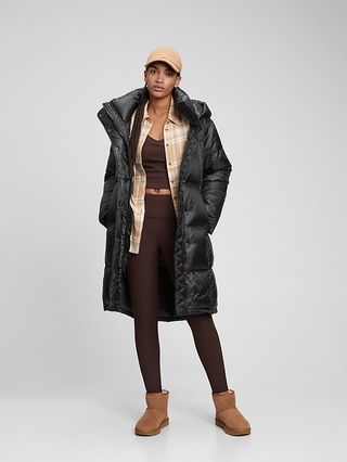 100% Recycled Relaxed Heavyweight Midi Puffer Coat | Gap (US)