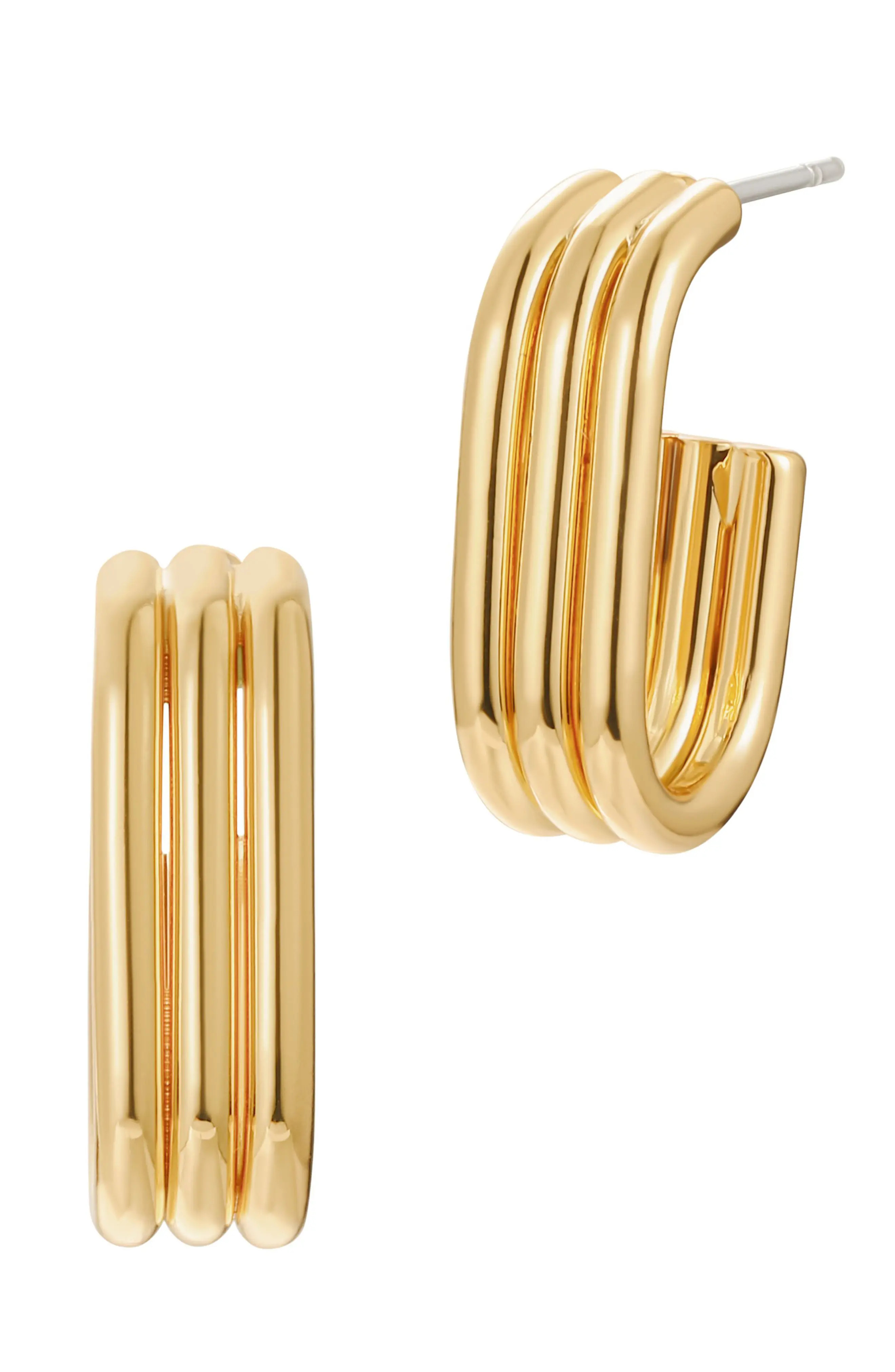 st. Moran Emma Fluted Oval Hoop Earrings (Women) | Nordstrom | Nordstrom