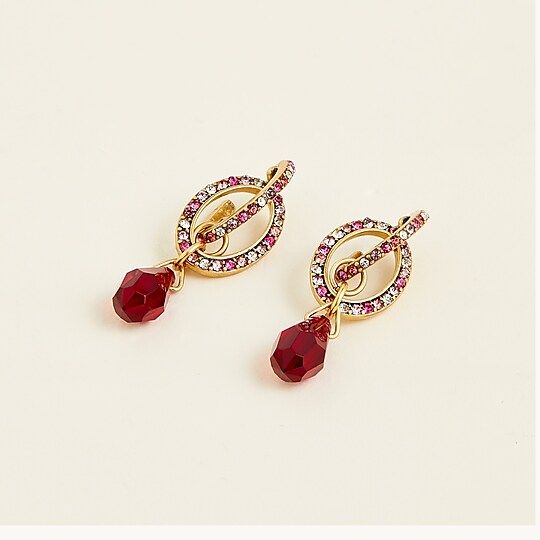 Interlocking pavé-circle drop earrings | J. Crew US