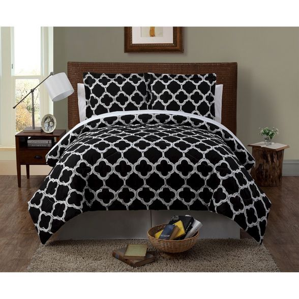 Black&White Geometric Galaxy Complete Bedding Set (Queen) - 8 Piece | Target