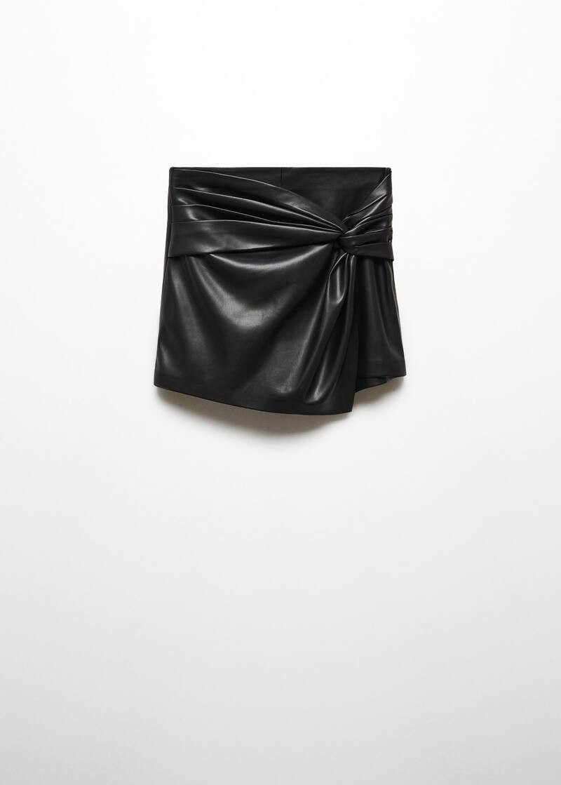 Leather-effect culottes -  Women | Mango USA | MANGO (US)