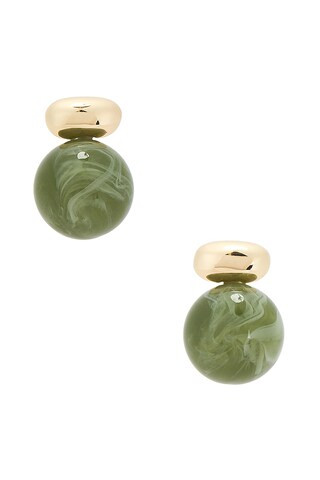 SHASHI Alice Gemstone Earring in Gold & Green from Revolve.com | Revolve Clothing (Global)
