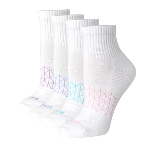 Hanes Women's Cushioned Ankle Socks, Absolute Active Ankle Socks for Women, Seamless Toe, 4-Prs | Amazon (US)