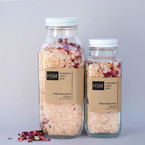 Pink Himalayan Bath Salts- Botanical bath salts with Organic Rose Petals and essential oils- Mother' | Etsy (US)