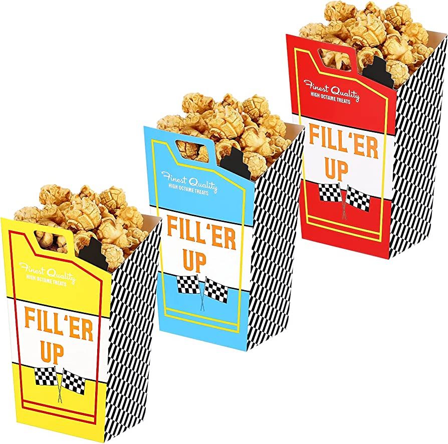 24 Pieces Race Car Fuel Can Popcorn Treat Boxes - Racing Birthday Party Supplies ，Candy Cookie ... | Amazon (US)