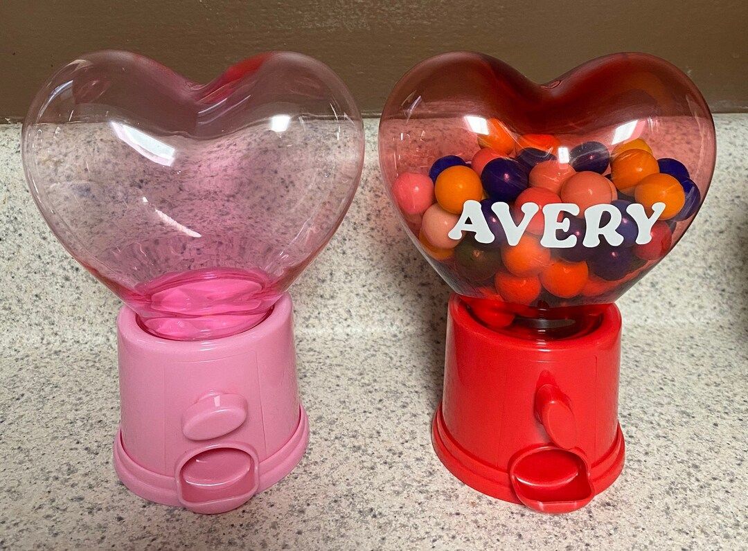 Plastic Heart Gum Ball / Candy Dispenser  Personalized - Etsy | Etsy (US)