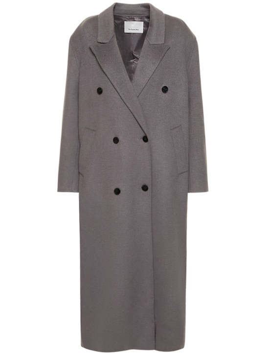 Gaia double breasted wool long coat - The Frankie Shop - Women | Luisaviaroma | Luisaviaroma