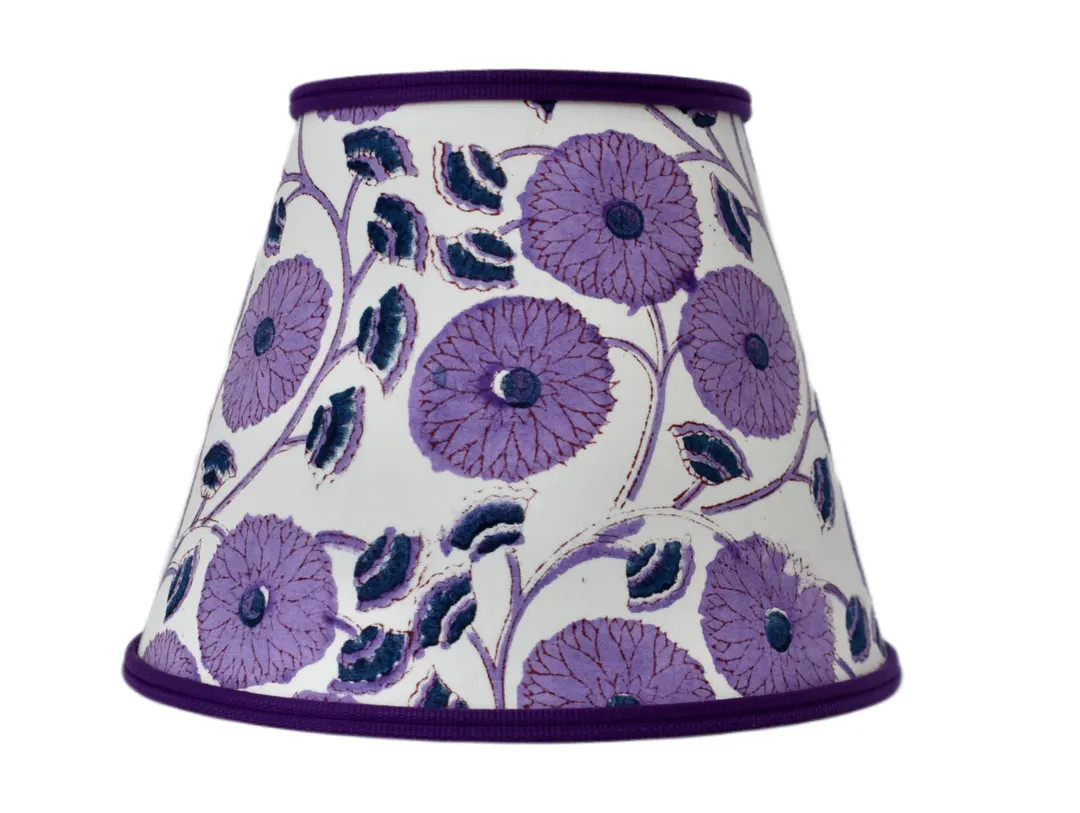 Purple Floral  Lamp shade With a purple double cord  designer trim-Custom Made-To-Order-Home Deco... | Etsy (US)