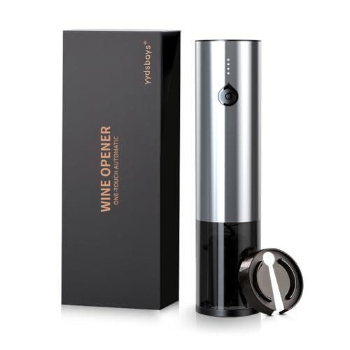 Electric Wine Bottle Opener One-touch Automatic Corkscrew Rechargeable Professional with Foil Cutter Gift Box for Wine Lovers Luxury Gift, Stainless Steel Silver | Amazon (US)