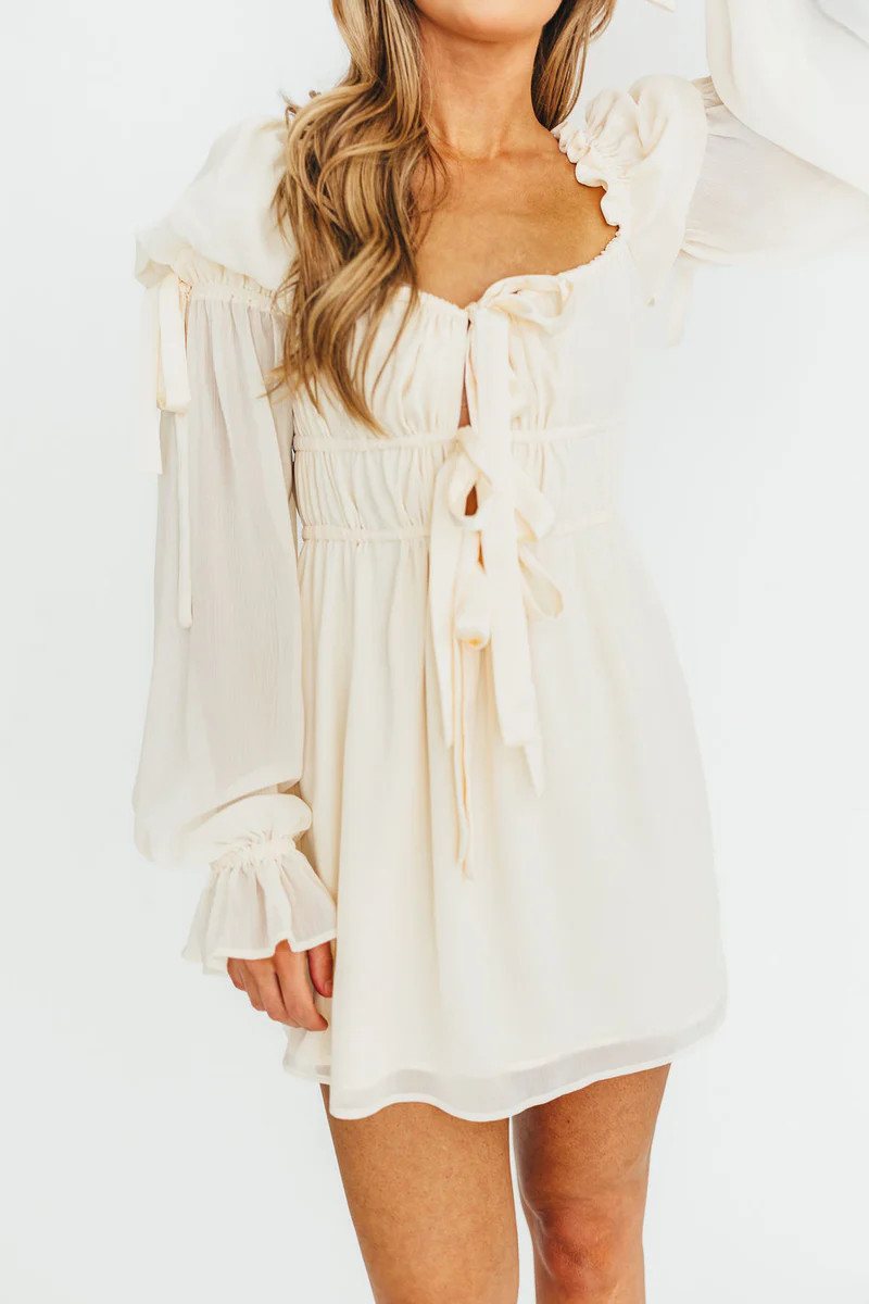 Macbeth Mini Dress in Cream | Worth Collective