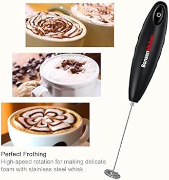 Bonsenkitchen Handheld Milk Frother, Electric Hand Foamer Blender for Drink Mixer, Perfect for Bu... | Amazon (US)