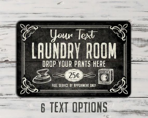Vintage Black Laundry Room Metal Sign | Etsy (US)