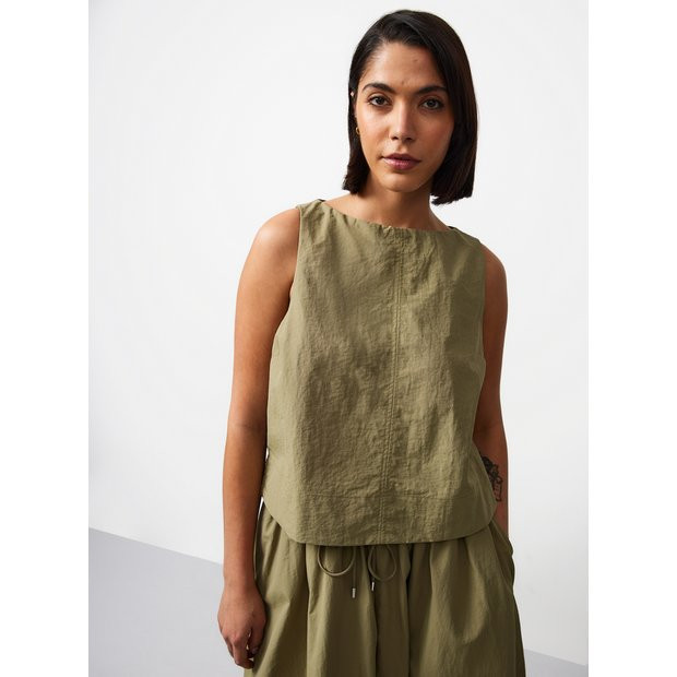 Light Khaki Technical Seam Detail Co-ord Shell Top 22 | Tu Clothing